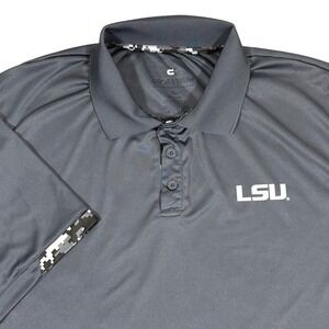 Colosseum LSU Tigers Polo Shirt XL OHT USA Flag Performance Gray NCAA Football